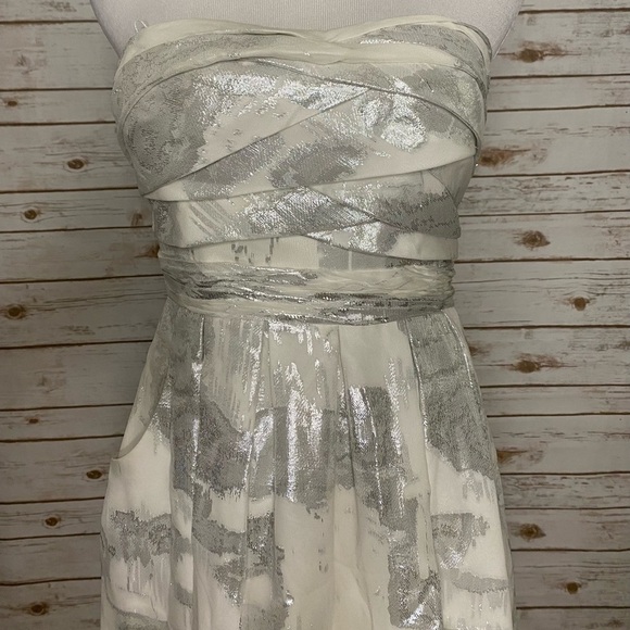 Aidan Mattox 100% silk strapless cocktail dress - Picture 2 of 6